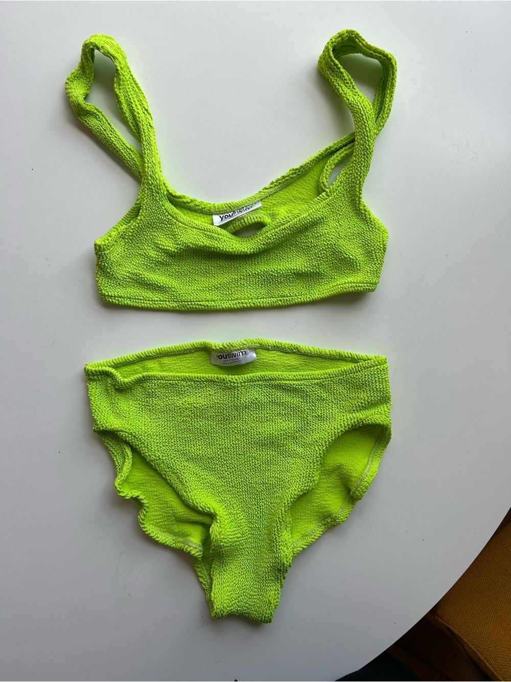 Youswim aplomb high waist two piece - wasabi (neon green) - stretch 1 - Picture 1 of 5